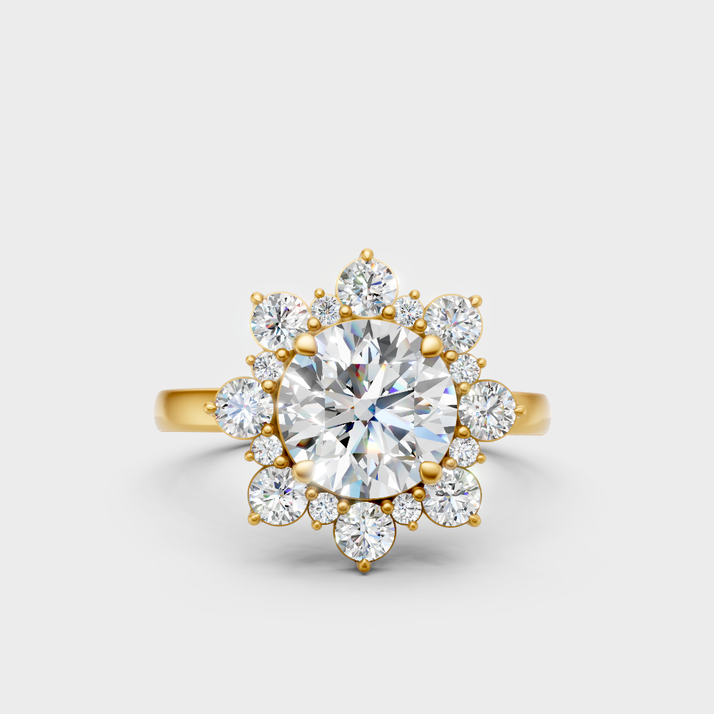 Igi Gli Certified Round Lab-Grown Diamond Engagement Ring In 18K Yellow Gold